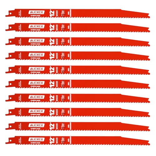 10 Pack 12 Inch 4/6 TPI Reciprocating Saw Blades for Wood