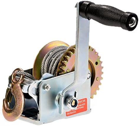 Garain Hand Winch Crank Gear Winch & Cable Heavy Duty, Up to 600lbs for Trailer, Boat or ATV, 8M Cable (US Stock)