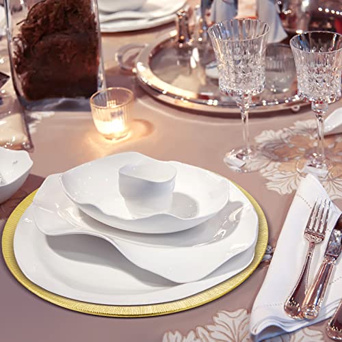Yinder Round 13 Inches Gold Charger Plates Set Of 50 Plastic Charger Plates Reusable Decorative Plates Dinner Table Chargers For Wedding Banquet Holiday Birthday Party Place Setting #TOP4