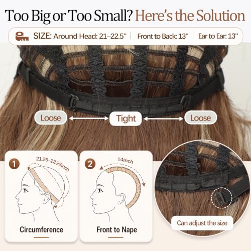 Image of Nnzes Short Wavy Bob Wig with Bangs for Women Shoulder Length Curly Soft mushroom ash brown highlights Synthetic Heat-Resistant Fiber Hair for Daily & Party Use