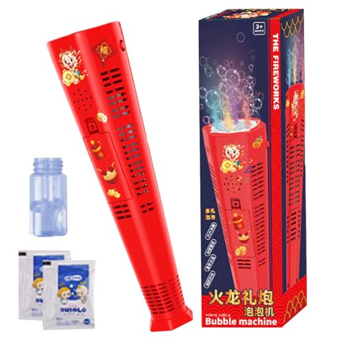 Macchina per bolle di fuochi d'artificio - Macchinaa per bollee automatica a 20 fori Snake Year, giocattolo luminoso e sonoro simulato di fuochi d'artificio | Machina per Bole Festive per Feste di Com