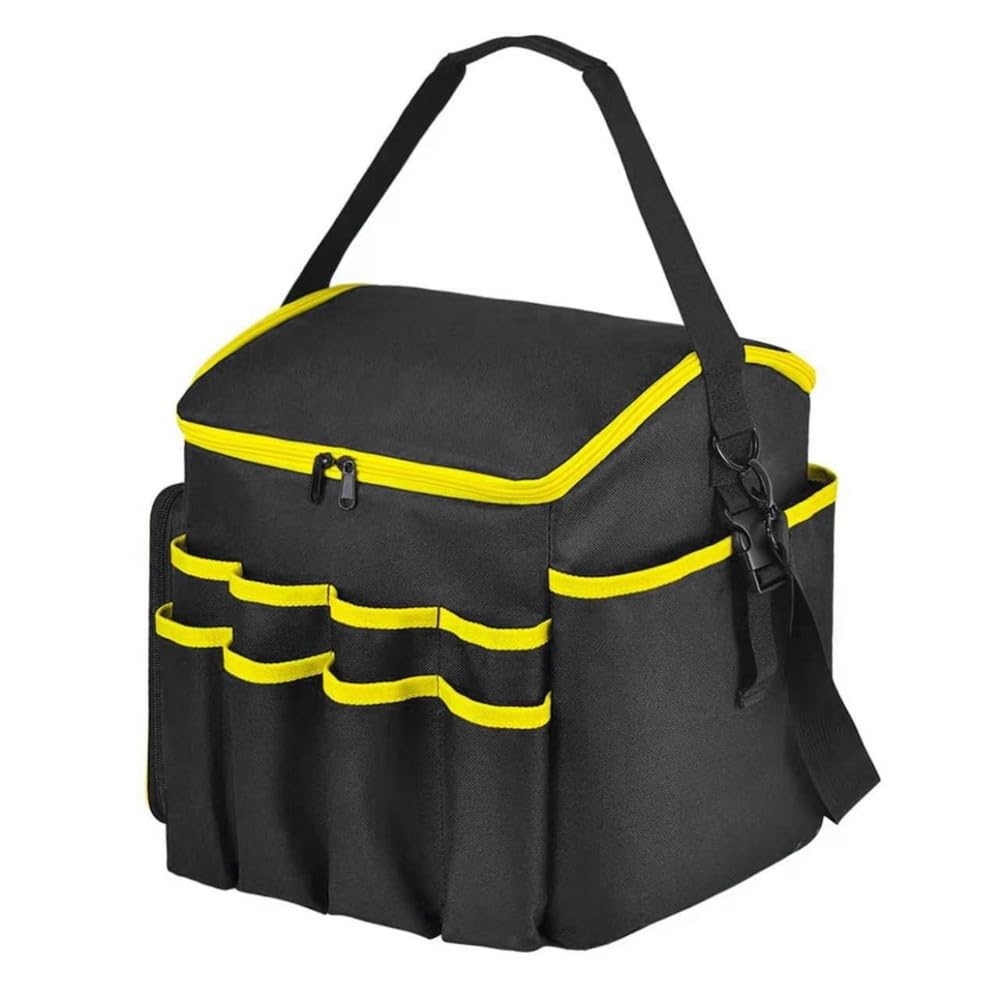 Tool Bag with A Detachable Divider and Adjustable Shoulder Strap, Heavy Duty Tool Tote Featuring Multiple Storage Pockets