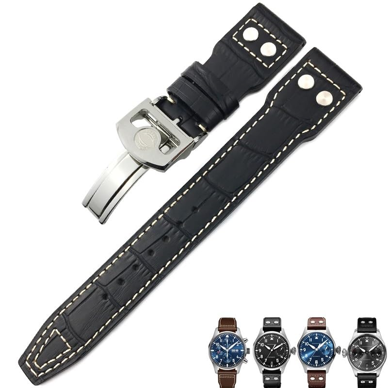 Bracelet de montre en cuir véritable 21mm pour remplacer un bracelet usé