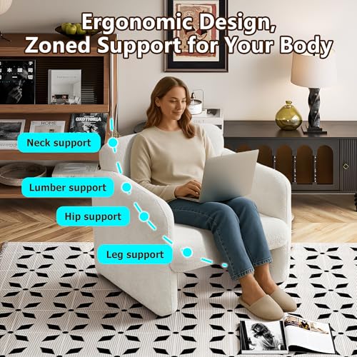 Sillón Terciopelo Moderno Beige miniatura 4