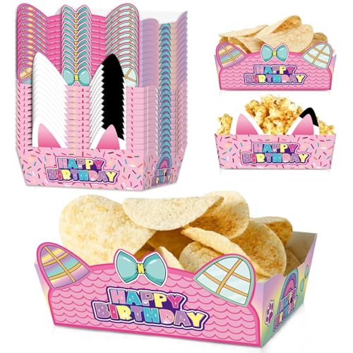 24Pcs Cartoon Dollhouse Food Tray Party Favors Paper Food Serving...