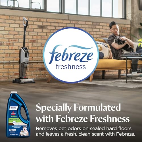 Image of Bissell Multi-Surface Pet Formula with Febreze Freshness, 22951, 64 Fl Oz, Use on Sealed Hard Floors, and Area Rugs, Removes Tough Messes, Febreze Freshness