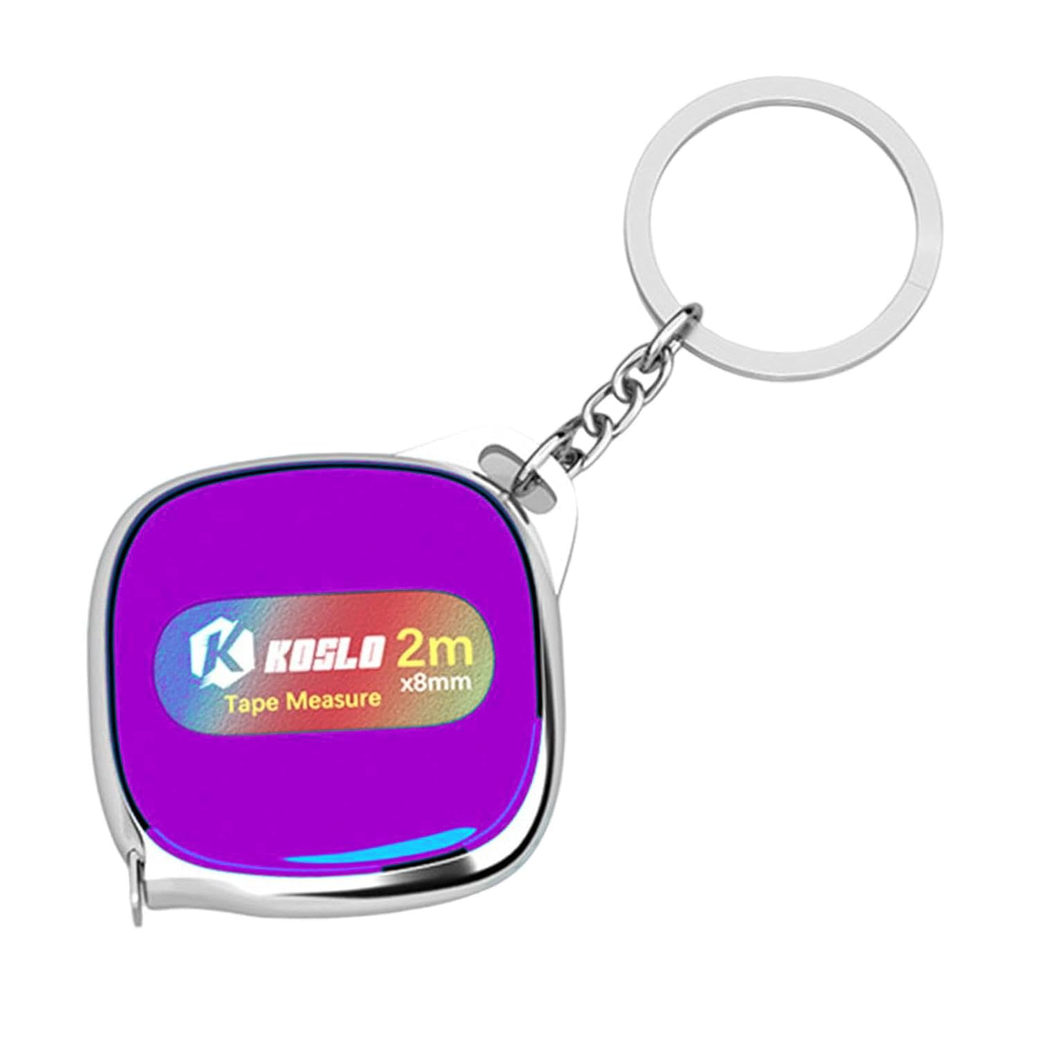 Geek Lab 2M Compact Tape Measure With Keyring, Shockproof Retractable Tape Measure With Dual-Scale Marking For Construction Projects, Fabric & Body Measuring Ruler Tool Metallic Colors-image-6