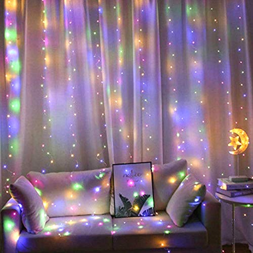 Jmtgnsep Rgb Curtain Light With 8 Modes Control Decoration For Window Home Patio Garden Christmas Indoor Outdoor Decoration, Usb Operated, Ip64Waterproof (9.8Ft X 6.5Ft) (Multicolor) #TOP3