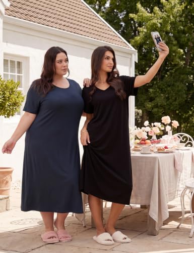 2-Pack JOYLADY Short Sleeve Women's Nightgown 11.49 + Free Shipping w/ Prime or on 35+ + 50% Off Code WTZ94BM6 - image 6