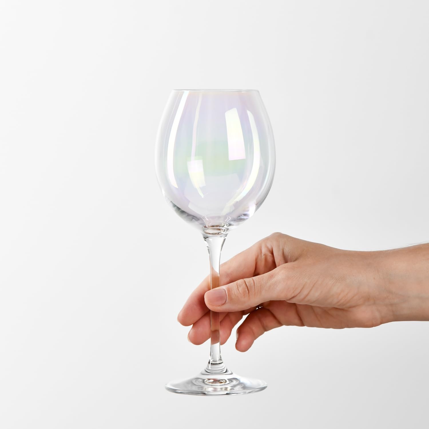 Krosno Venezia Rainbow Calici Vino 380 ml, Set 6 Pezzi, Vetro Cristallo Senza Piombo, Iridescenti Dipinti a Mano, per Vino Rosso e Bianco, Design Unico, Eleganti Idea Regalo