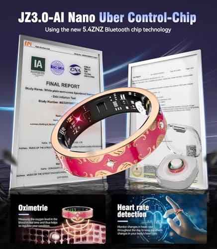 Image of 7 Gen Diamond Smart Ring 【Industry Rank 1-0 Measurement Error】 2026 Smart Ring for Women - Advanced Health Tracker for Wellness and Activity Tracking, Red 8#