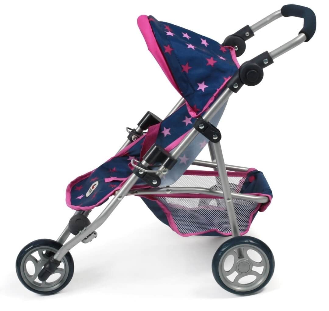 Bayer Chic 2000 Puppenwagen Jogger Lola - navy Sterne - höhenverstellbarer Griff Planet Happy DE