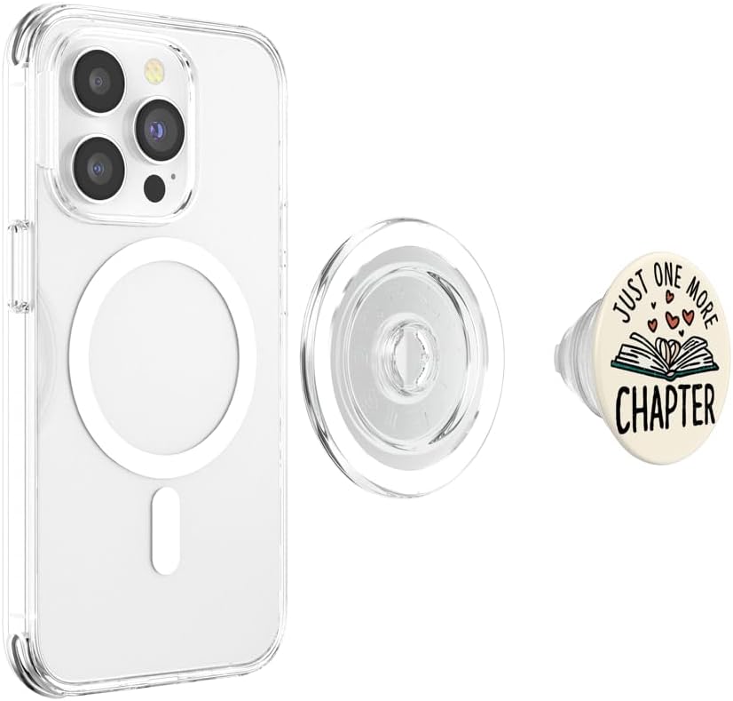 Book Nerd Book Lover Reader Just One More Chapter Reading PopSockets MagSafe PopGrip for iPhone
