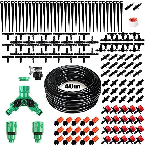 Queta Kit d'Irrigation Goutte à Goutte avec 40M Tuyau et 158 pcs Micro Irrigation Goutteur Réglable Système d'Irrigation d'Arrosage pour Jardin Plantes...