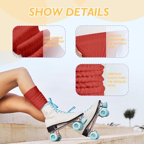 Image of Buauty Slouch Socks for Women, Soft Extra Long Chunky Scrunch Knee High Sock Winter Knit Slouchy Socks Leg Warmmers
