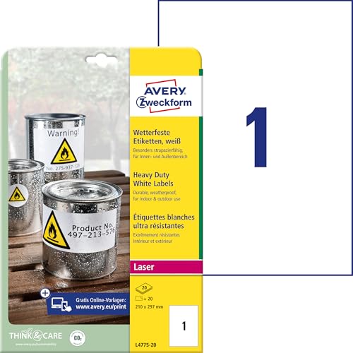 AVERY Zweckform L4775-20 Wetterfeste Folienetiketten...