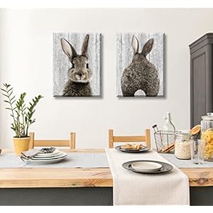 BLINFEIRU Bunny Decor Easter Canvas Wall Art Brown Lovely Rabbit Pictures Prints Baby Kids Room Decorations Cute Animal Artwork Framed Ready to Hang 12" W x 16" H x 2 BLINFEIRU Bunny Decor Easter Canvas Wall Art Brown Lovely Rabbit Pictures Prints Baby Kids Room Decorations Cute Animal Artwork Framed Ready to Hang 12 W x 16 H x 2