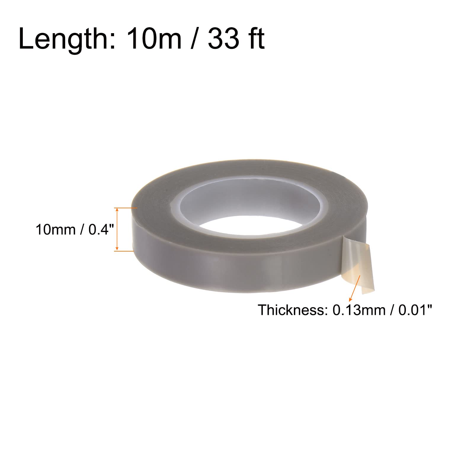 HARFINGTON Rollo de cinta de película PTFE, 0.4 pulgadas x 33 pies, cinta de alta temperatura de 0.13 mm de grosor con adhesivo de un solo lado para máquina selladora al vacío, selladores de impulso