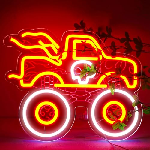Image of AHlove Truck Neon Sign for Wall Decor,LED Neon Lights for Game Room、Man Cave,Birthday、Christmas Gifts for Teen Boys and Girls