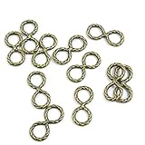 abalorios infinito para pulseras Tamaño: 8 x 16 mm. Abalorios de joyería de tono bronce antiguo I6MZ7Q con 8 formas de infinito, para manualidades, manualidades y manualidades antique bronze