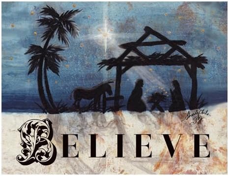 9.75"x7.75" Sherri Ohler Kings Believe Light Box Insert, 9 3/4 x 7 1/2 Inches, Multi