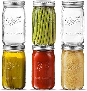 Ball Wide Mouth Mason Jar 32 oz [6 Pack] Wide Mouth Mason Jars