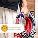Wowangce 12 Pack 17 Inch Adjustable Extension Cord Holder Organizer with Triangle Clips for Garage Organization and Storage Heavy Duty Extension Cord Hanger for Men Workshop (Red& Blue& Yellow)