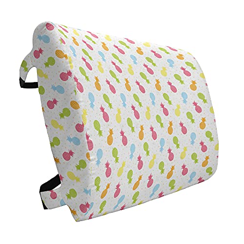 Lunarable Pineapple Lumbar Back Support Pillow, Colorful Pineapples Spring Refreshment