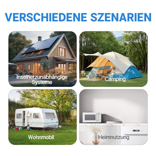 Redodo Reiner Sinus-Wechselrichter 2000W 2V DC zu 230V AC Konverter für Womo, Camping, Solarstrom-Wechselrichter mit 2*AC Ausgängen, Überwachungsbildschirm mit Echtzeit-Statusanzeige
