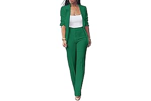 Elegant Green 2-Piece Pant Suit for Women
