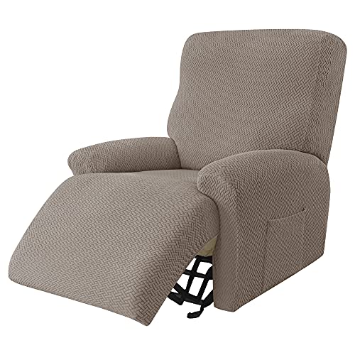 Image of Eco-Ancheng Recliner Slipcovers 4-Pieces Lazyboy Recliner Covers Recliner Couch Covers Recliner Chair Cover Non Slip Reclining Slipcovers with Storage Pockets Furniture Protector for Living Room