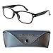Produktbild Modische Blaulichtfilter Lesebrille mit transparenten Gläsern, GRATIS Brillenetui, Kunststoff Rahmen (Schwarz), Lesehilfe Damen und Herren +2.5 Dioptrien
