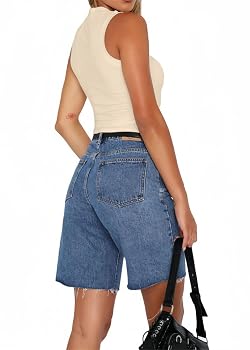 Débardeur Crop Top Minetom Femme - Dos Nageur - 65% Coton - Moulant Et Sexy
