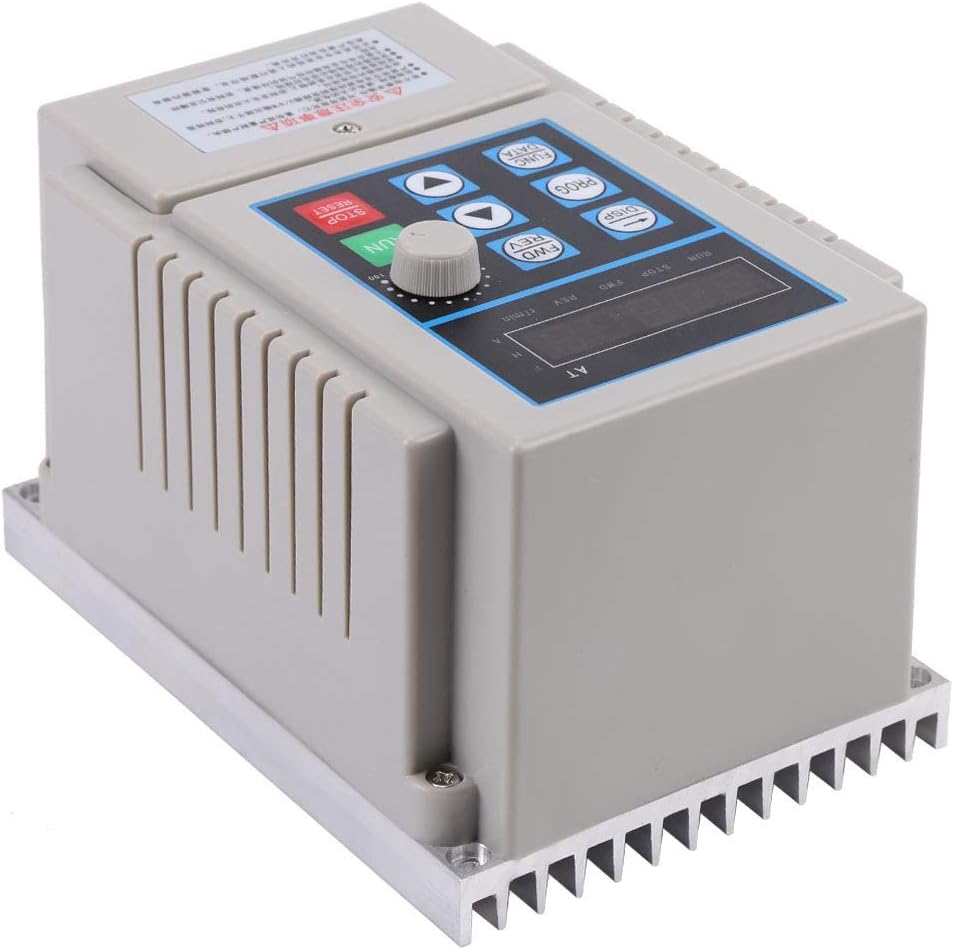 Front view of the Hilitand AT1-0750X VFD control panel with buttons and display.