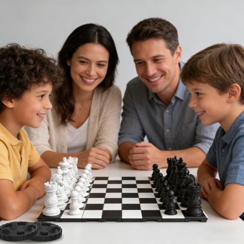 Magnetic Chess Game, 9.2" Portable Travel Chess Set with Rollable Chess Board, Cylinder Storage Strong Manget for Kids & Adults, Foldable Family Board Game for Camping, Travel, School, Gift - Image 7