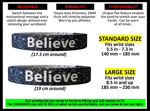 We Keep You Motivated Motivational & Inspirational Bracelet – Believe Uplifting Positive Affirmations Reversible Stretch Wristband - Encouragement Focus Fitness Sports Motivation Llc #TOP3