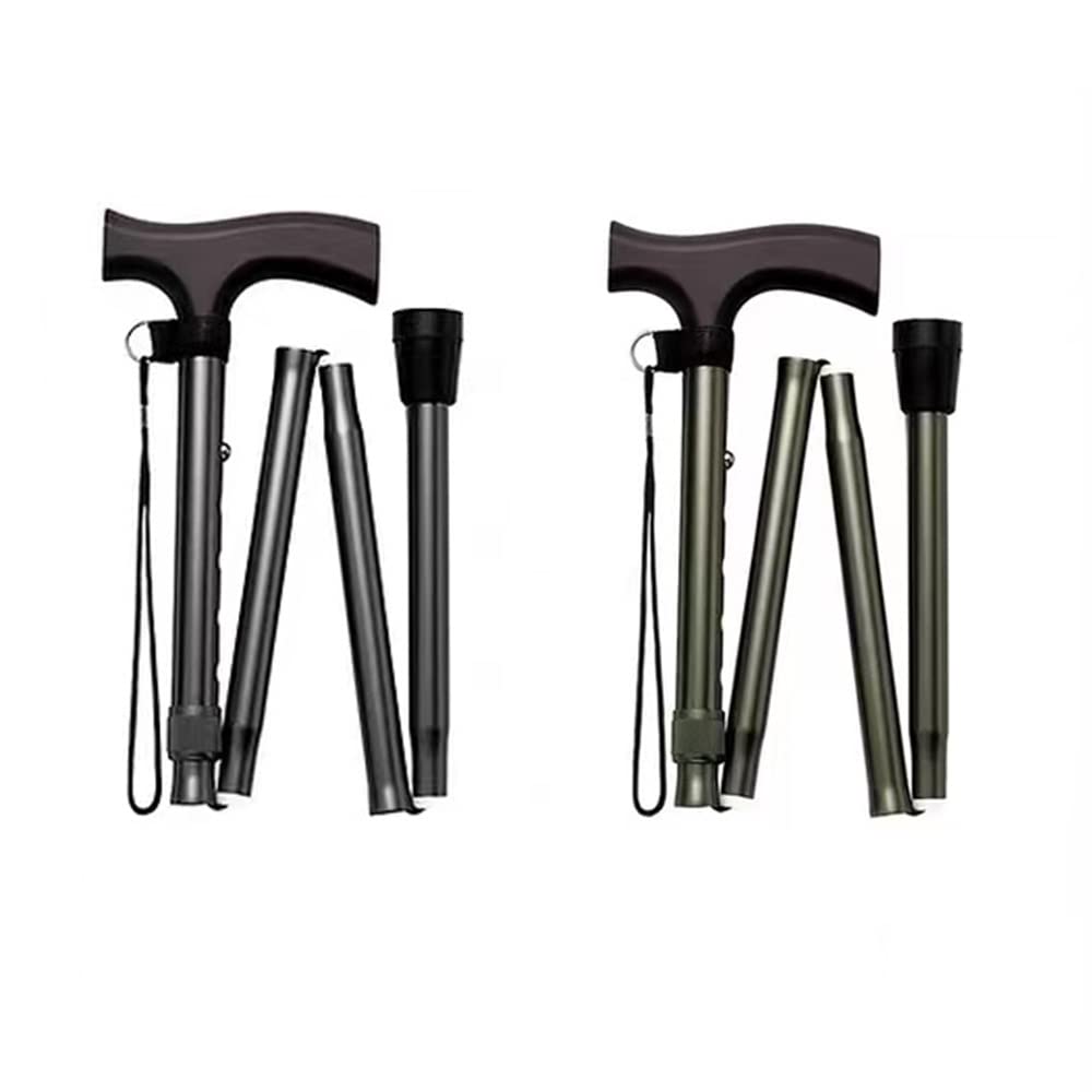 Bastón Plegable, Ajustable, de Aluminio, Ligero, portátil, Plegable, para Mujeres, Hombres, Adultos, Ancianos, Personas Mayores, Longitud: 32 a 36 Pulgadas
