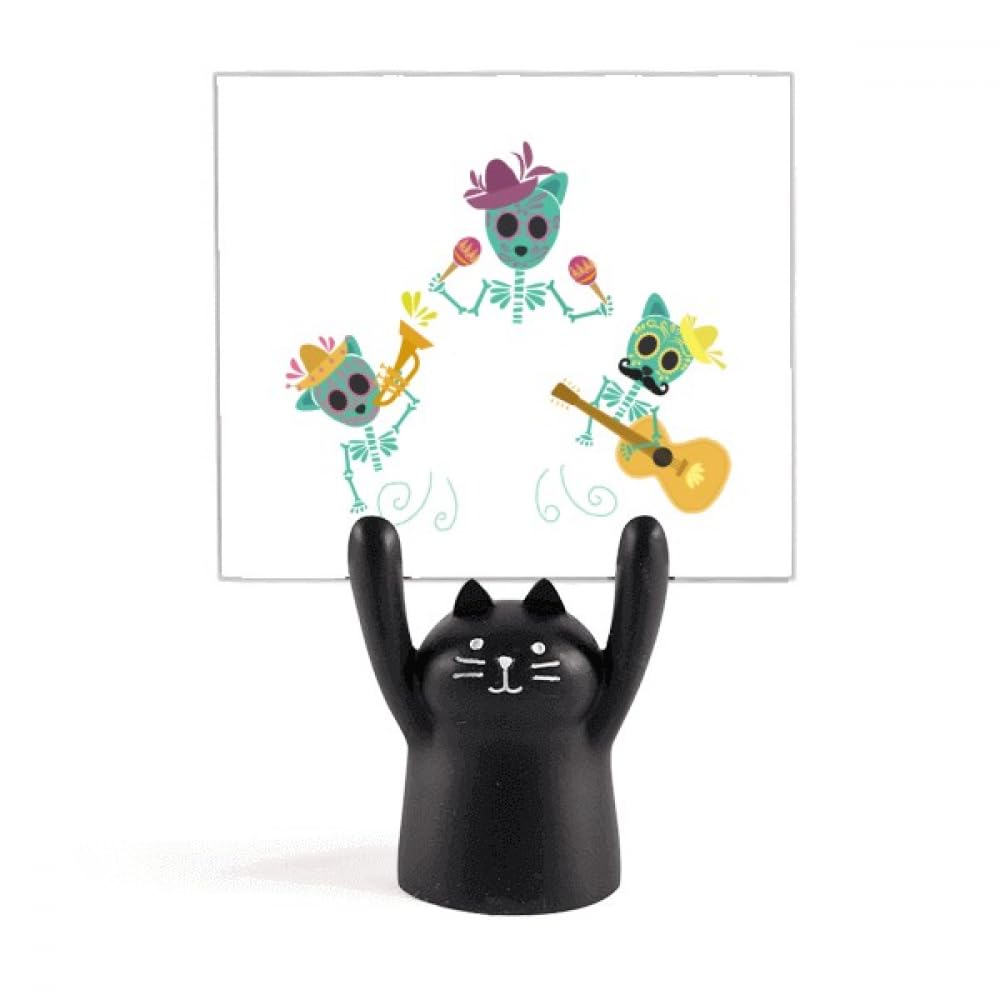 Support de mémo chat noir mexicain porte-note de bureau en bois peint