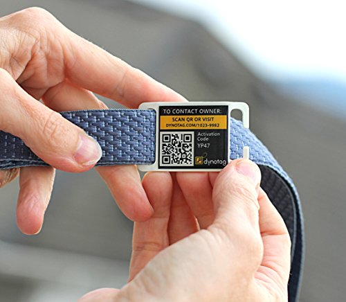 Dynotag® Web Enabled Super Pet Id Smart Tag. Slider Style W. Dynoiq™ & Lifetime Recovery Service (Open Slot, Tag Only, For 3/4 Inch Collar Band) #TOP3