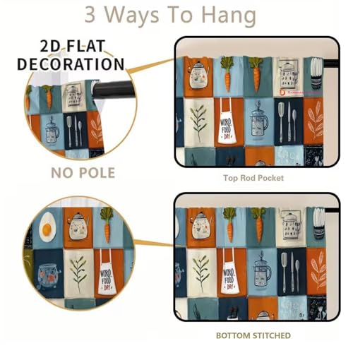Image of DARSHANAM WORLD Modern Printed Kitchen Sink Curtain | Kitchen Under Sink Curtain | Decorative Cabinet Cover | Washable & Dustproof (1, World Food Day)