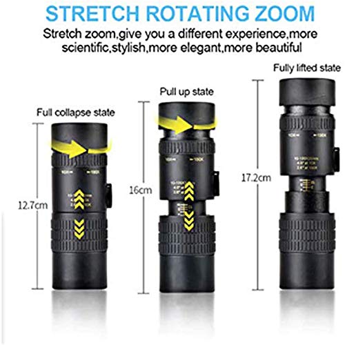 Fdrirect Telescópio monocular, telescópio monocular super telefoto zoom 10-30 30mm, com suporte para