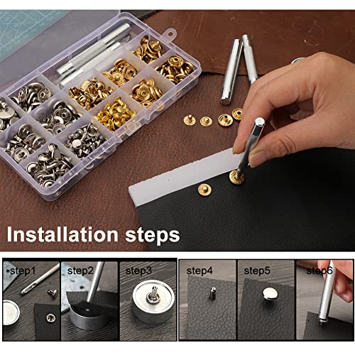Butuze 440Pcs The Most Complete Leather Working Tool Set Punch Cutter Tools, Letter And Number Stamp Set, Stamping Set, Leather Apron, Tanned Leather And Instruction For Beginner And Professional #TOP5