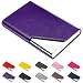 Business Name Card Holder Luxury PU Leather & Stainless Steel Multi Card Case,Business Name Card Holder Wallet Credit Card ID Case/Holder for Men & Women - Keep Your Business Cards Clean (Purple) ¡­