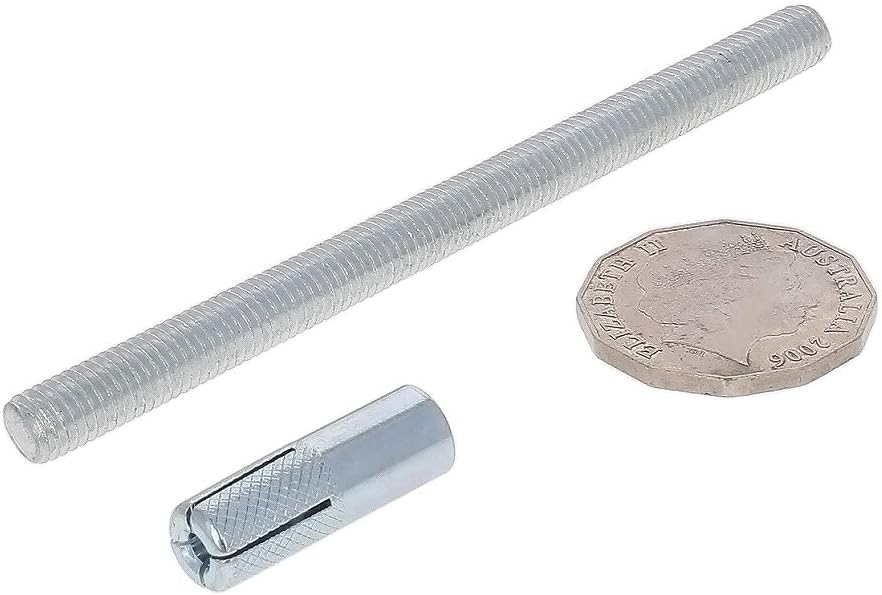 MroMax 8Pcs Floating Shelf Invisible Support Bracket Bolt M8 x 120mm Hardened Carbon Steel Concealed Wall Support Set