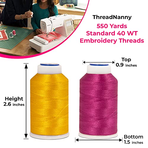 80 Spools Embroidery Sewing Machine Polyester Thread 120D/2 40Weight Each Spool 500M(550) Compatible With Janome, Brother Babylock Singer Pfaff Husqvarna Bernina Machine #TOP2