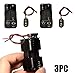 LAMPVPATH 3 Pcs 4 x 1.5V (6V) AA Battery Holder Leads with 3 Pcs 9V I Type Snap Connector Plastic Housing Two Layers Battery Case