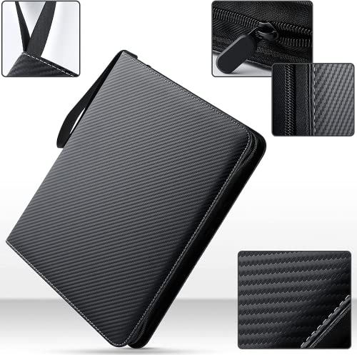 Idjwvu Trading Card Binder, 9-Pocket Jumbo Classic Black Card Collection Binder Book Holder For Ptcg Game Cards With 40 Sleeves, Fit 720 Cards, Suitable For Baseball Football Cards, Ideal Gift For Kids And Adults #TOP1