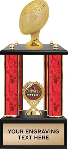Crown Awards 20" 4 Poster Red Stars Fantasy Football Perpetual Trophy Prime