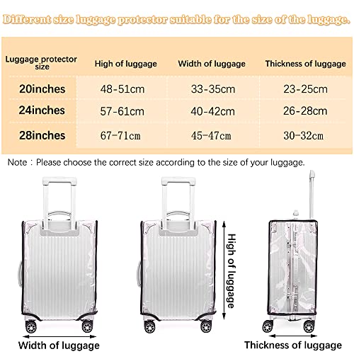 Wchosozh Luggage Cover, Clear Suitcase Cover Luggage Protector, Waterproof Pvc Suitcase Cover For Wheeled Suitcase (28 Inch) #TOP1