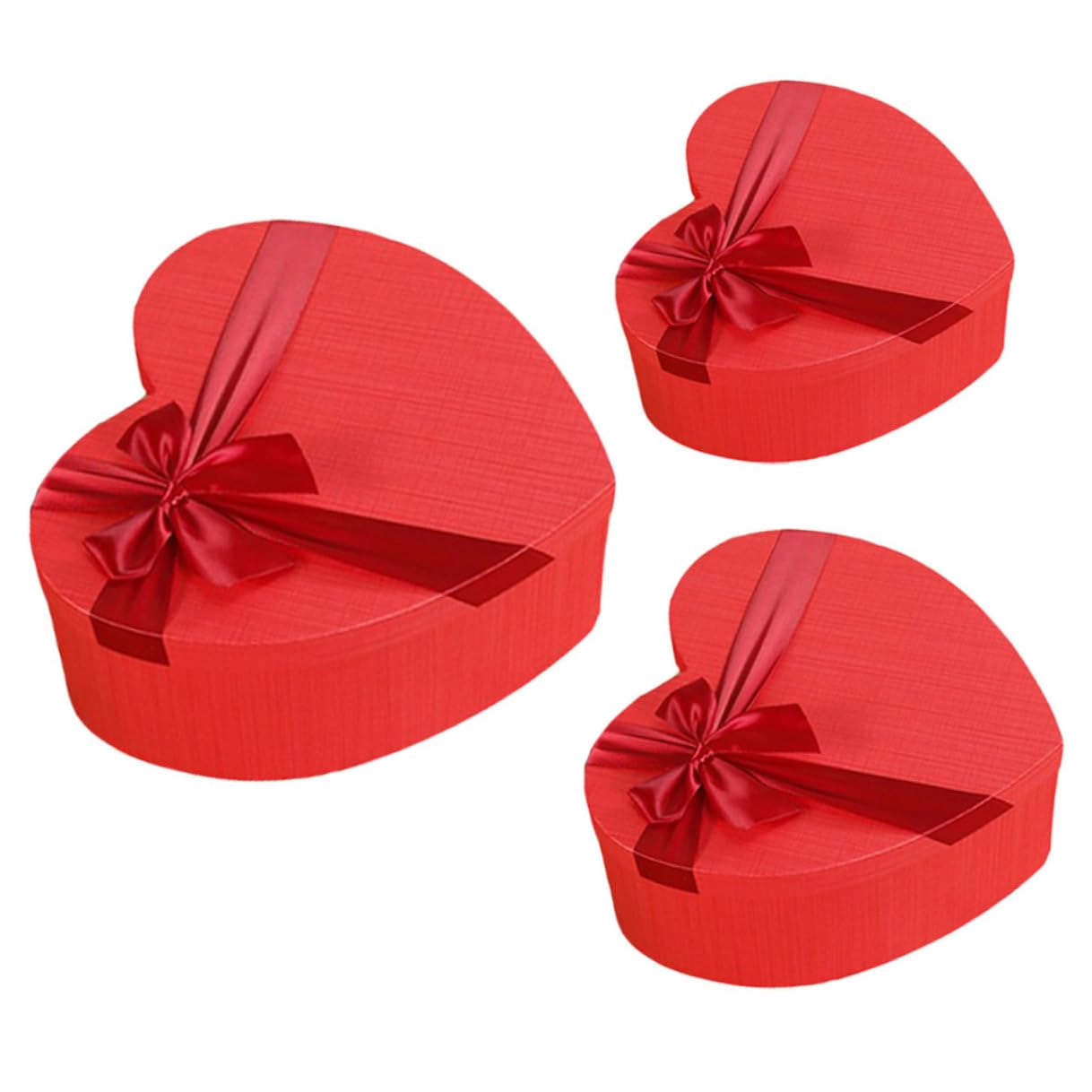 MUCKLILY Herzförmige Geschenkbox 3 Stück aus Langlebigem Material Kompakte Aufbewahrungsbox für Süßigkeiten und Schmuck Dekorative Verpackung für Valentinstag und Hochzeit